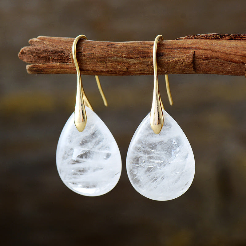 Crystal Dangle Earrings White One Size