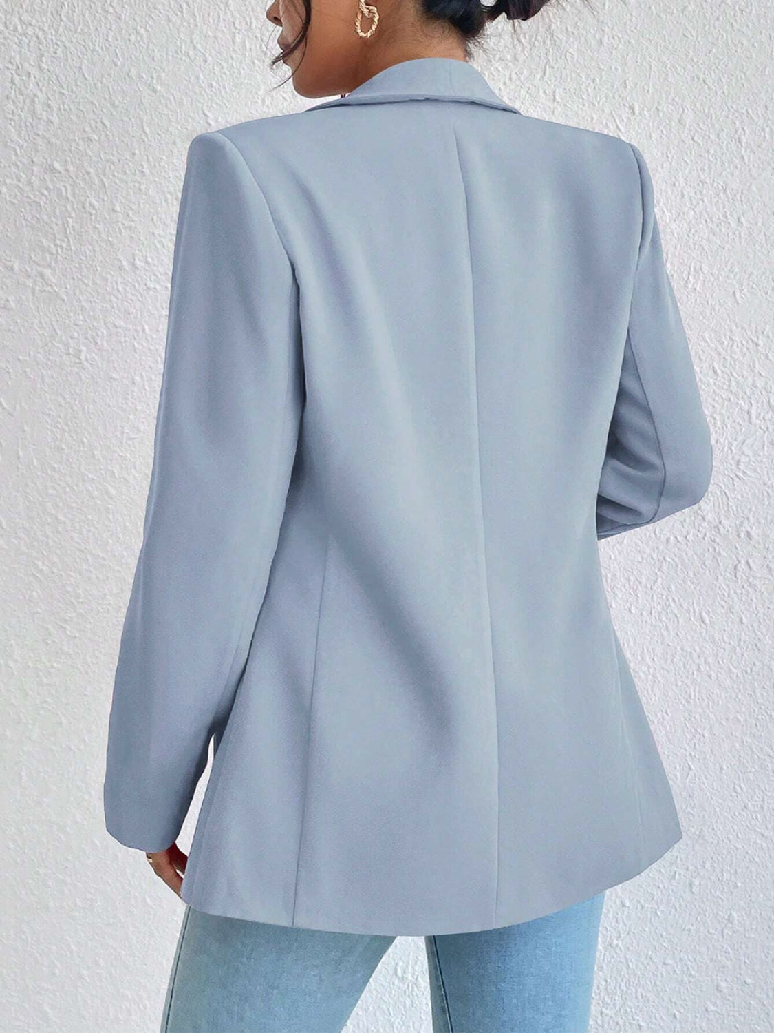 Shawl Collar Long Sleeve Blazer - Thandynie