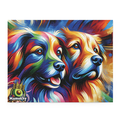 Puzzle Set - Paws & Puzzles: Dual Dog Delight - Custom 120, 252, 500-Piece Puzzles 14" × 11" (252 pcs)