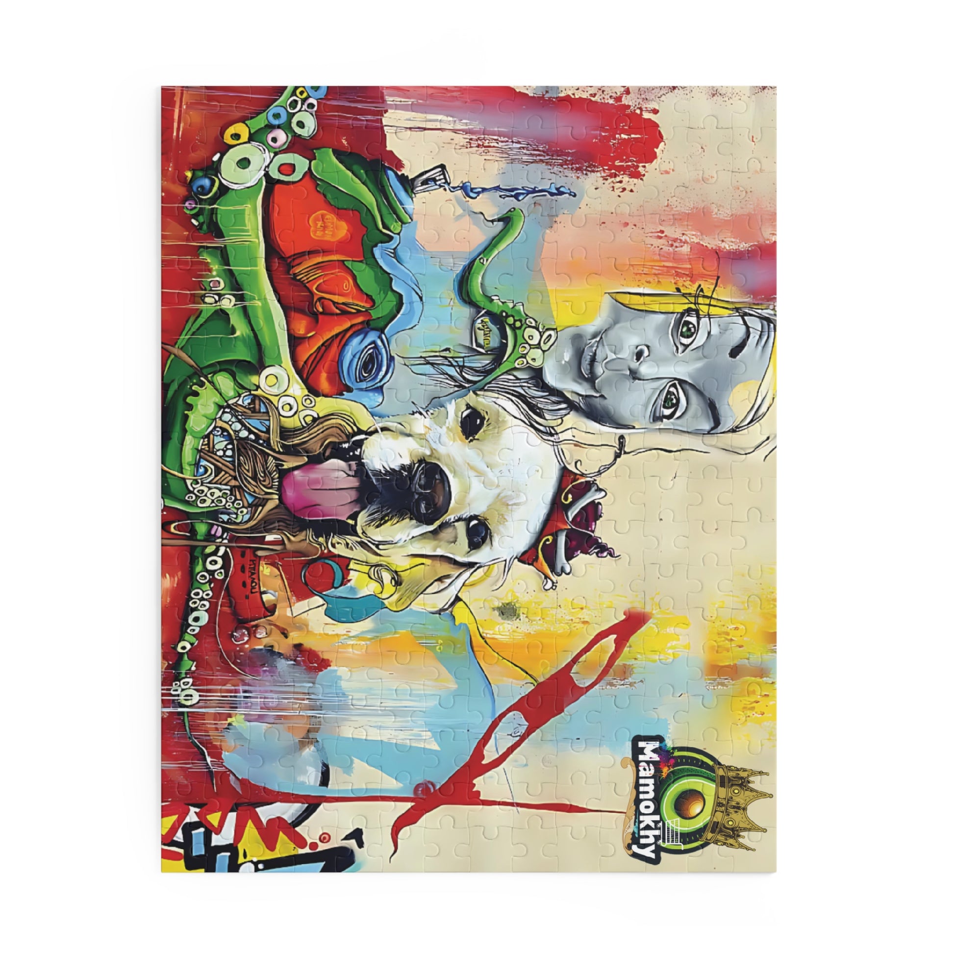 Puzzle - Street Art Dog and Funny Face, Multicolor - 252-Pieces