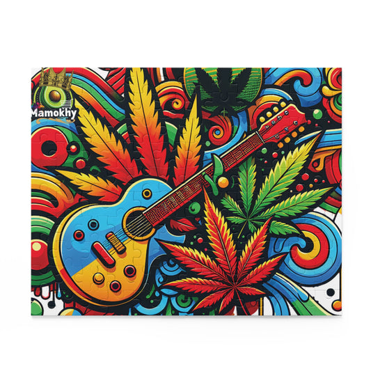 Musical Herb Vibes Puzzle – Custom 120, 252, 500-Piece Options in Gift-Ready Packaging 10" × 8" (120 pcs)