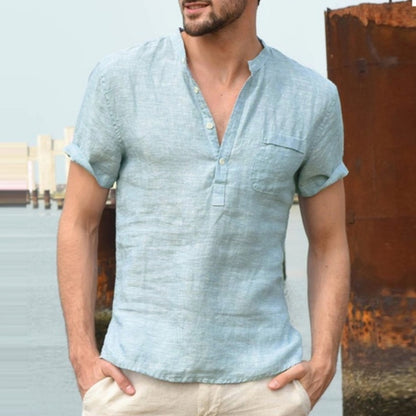 Men's Casual Linen Polo Shirt