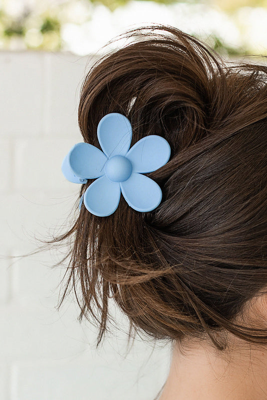 Sky Blue Flower Hair Claw Clip Sky Blue ONE SIZE plastic