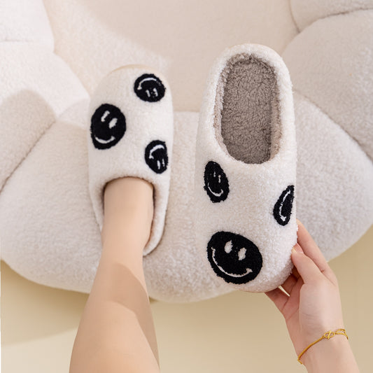 Melody Smiley Face Slippers BLACK SMILE MIX