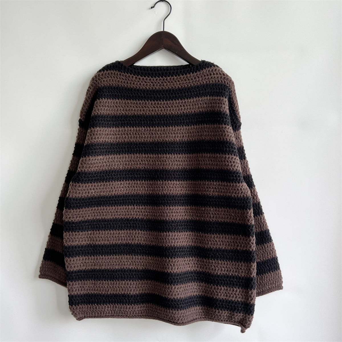 Striped Round Neck Long Sleeve Sweater