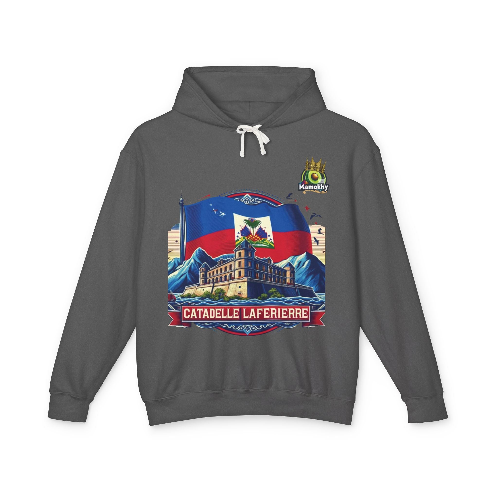 Citadelle Laferrière Haitian Pride Hoodie – Custom Hooded Sweatshirt with Flag Illustration Pepper