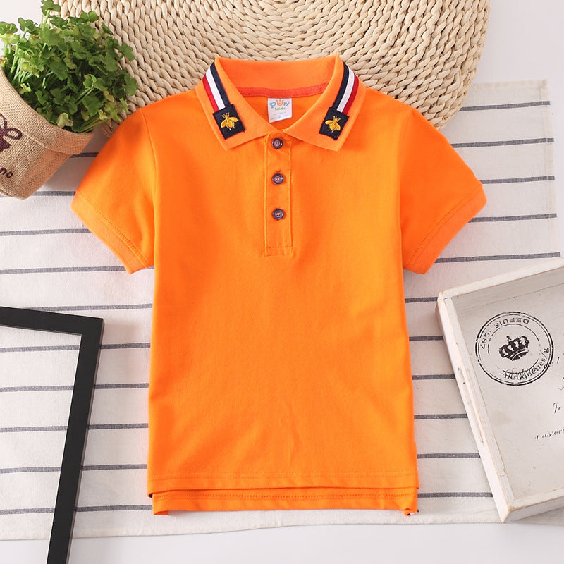 Children's Solid Color Polo Shirt Orange