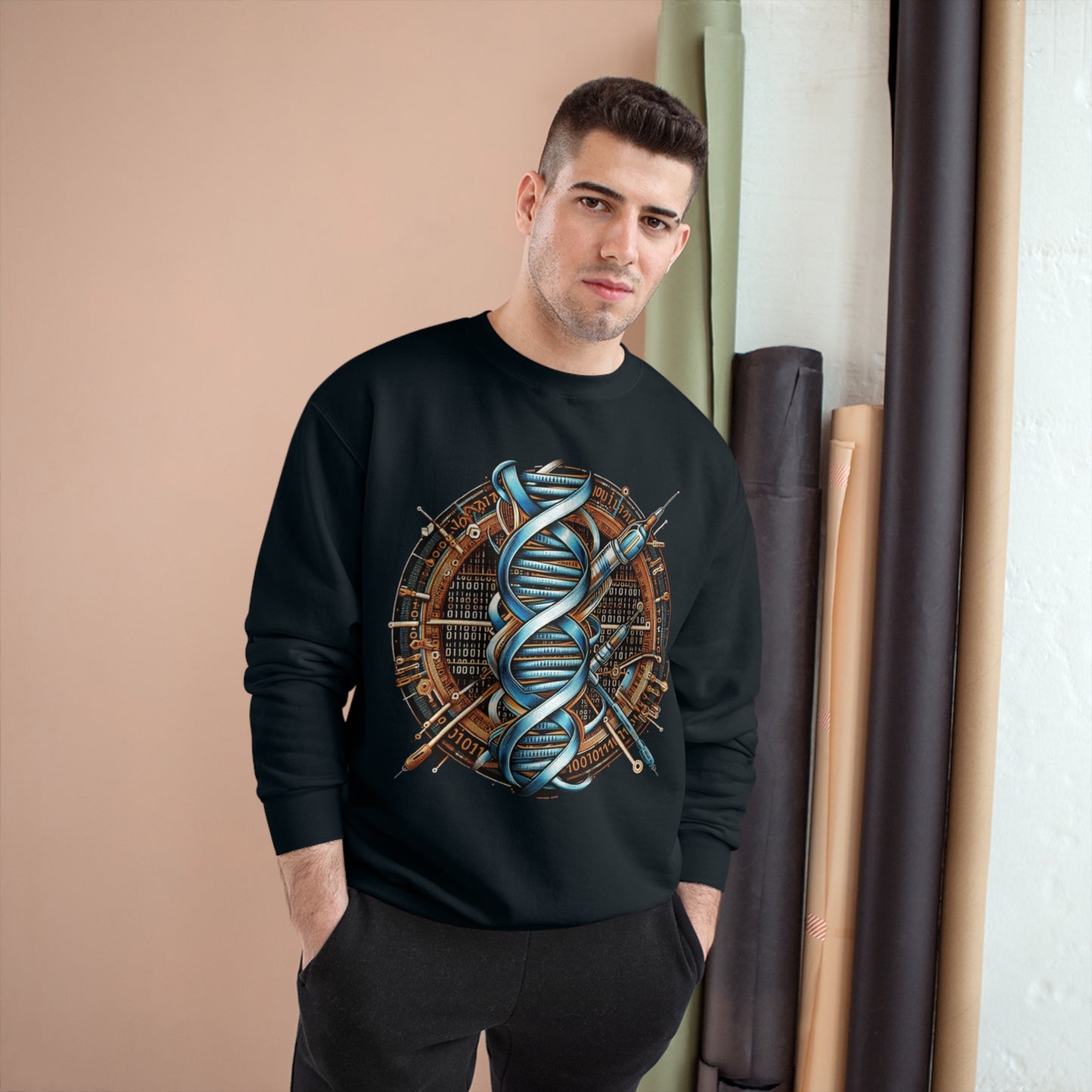 Champion Sweatshirt - Medical Data Flow Binary Stream Design