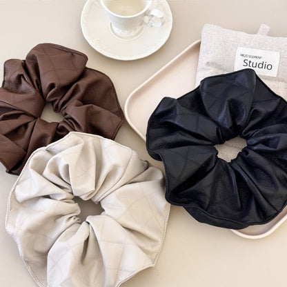 3-Piece PU Leather Elastic Hair Scrunchy Multi One Size