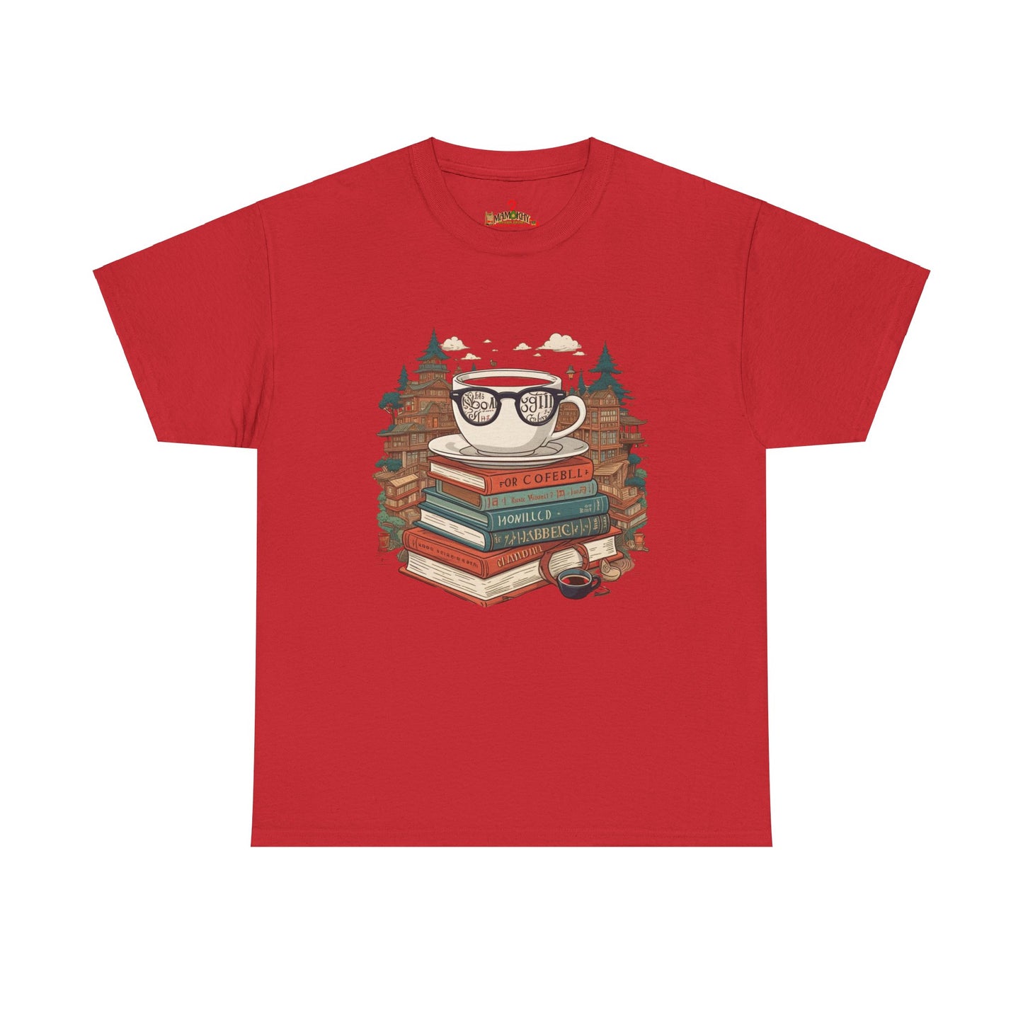 Bibliophile's Bliss Unisex Cotton Tee – Perfect for Book Lovers, Soft and Durable Red