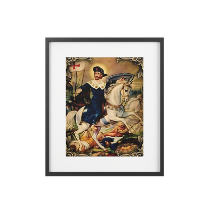 Saint Jacques Majeur Religious Art Poster – Spiritual Decor for Home and Gifts 11″ x 14″ (Vertical) Black Frame Matte