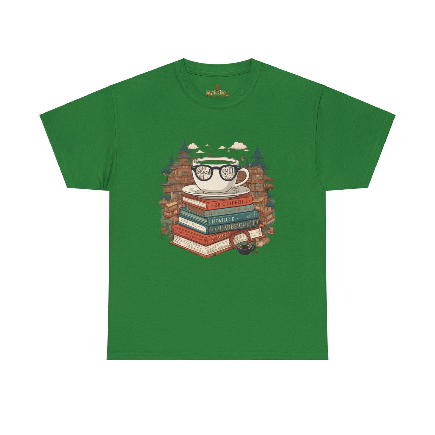 Bibliophile's Bliss Unisex Cotton Tee – Perfect for Book Lovers, Soft and Durable Turf Green