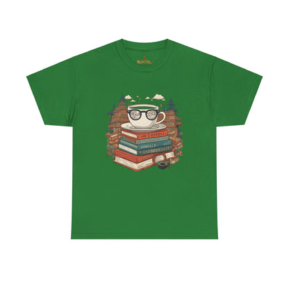 Bibliophile's Bliss Unisex Cotton Tee – Perfect for Book Lovers, Soft and Durable Turf Green