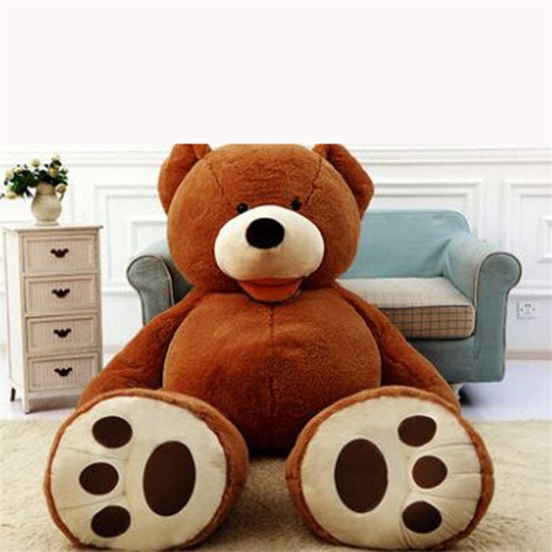 Giant Teddy Bear Plush Toy Huge Soft Toys Leather Shell dark brown