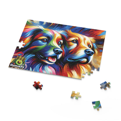 Puzzle Set - Paws & Puzzles: Dual Dog Delight - Custom 120, 252, 500-Piece Puzzles