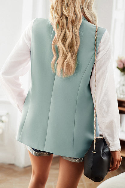 Devine Double-Breasted Sleeveless Blazer