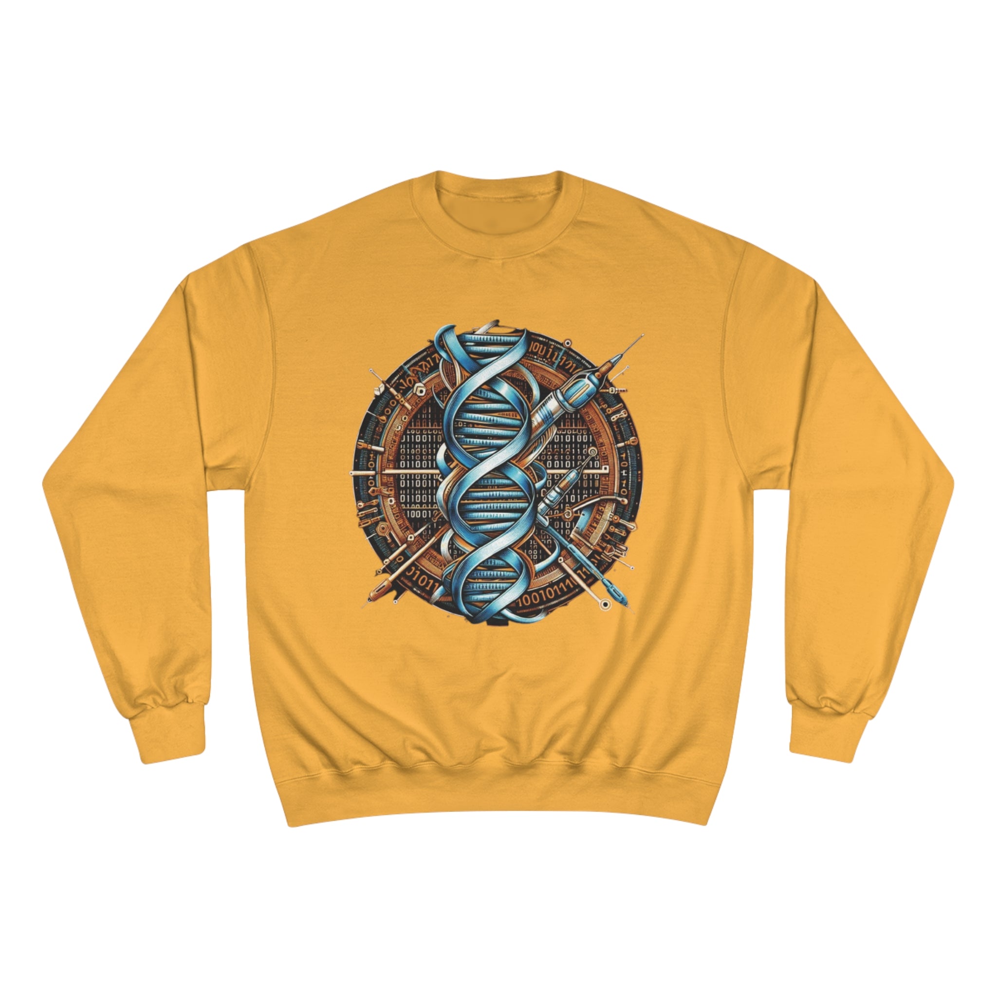 Champion Sweatshirt - Medical Data Flow Binary Stream Design Gold