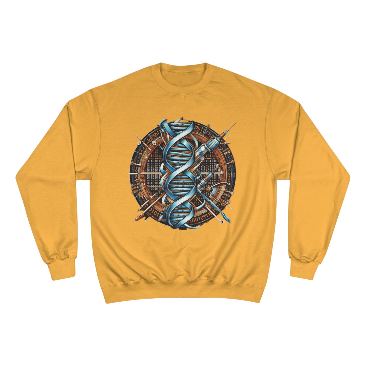 Champion Sweatshirt - Medical Data Flow Binary Stream Design Gold