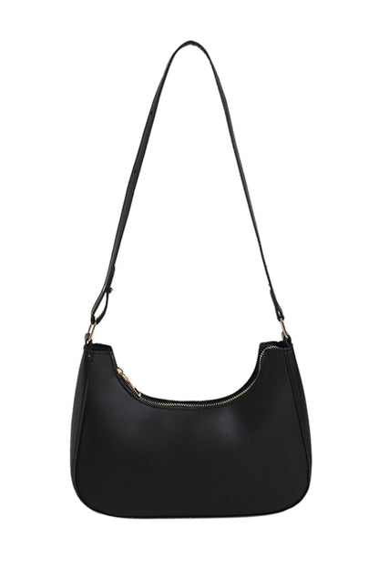 PU Leather Shoulder Bag Black One Size