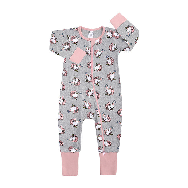 Spring And Autumn Long Sleeve Cotton Baby Jumpsuit Male And Female Baby Home Romper