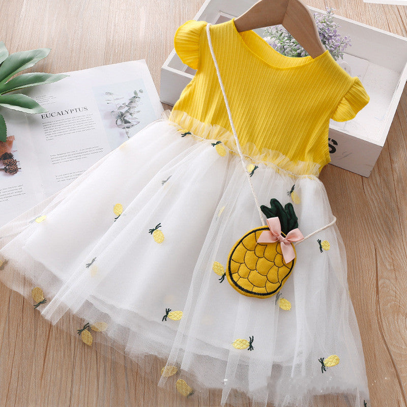 Girls Dress Summer Baby Girl Baby Foreign Style Net Yarn C