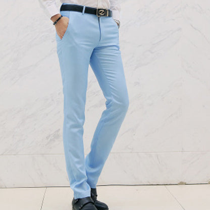 Fashion Simple Business Suit Casual Trousers Sky Blue