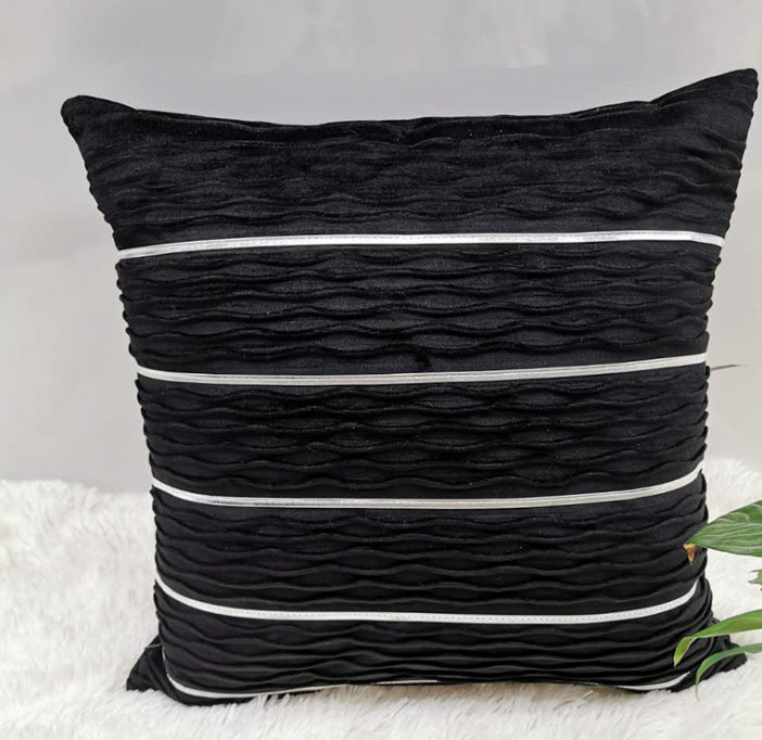 Simple Luxury Striped Velvet Pillow Cover Pillow Cushion Cover Pillow Case Covers for Sofa Flannel Velvet Sofa Cushion Cover Black