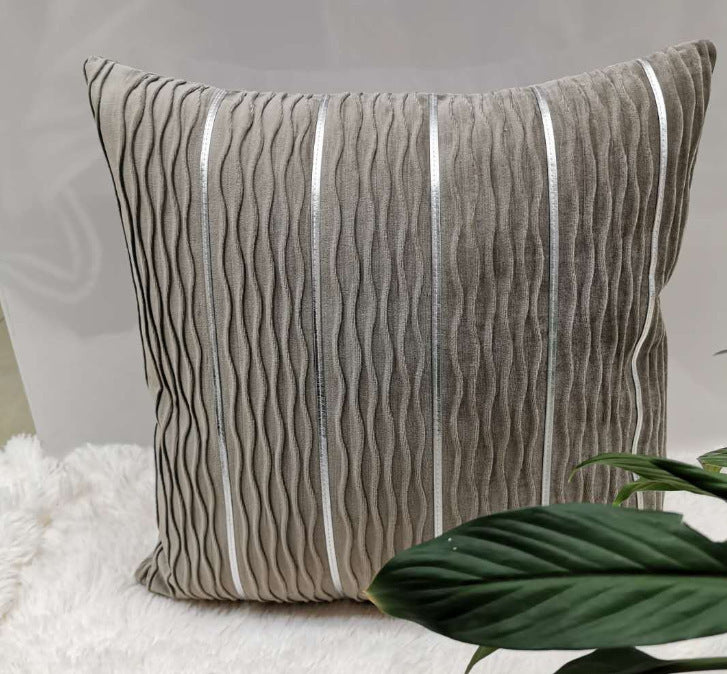 Simple Luxury Striped Velvet Pillow Cover Pillow Cushion Cover Pillow Case Covers for Sofa Flannel Velvet Sofa Cushion Cover silver gray