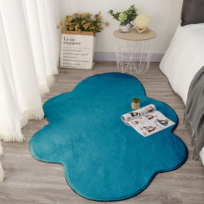 Cute White Cloud Floor Mat, Bedside Mat, Photo Carpet Blue