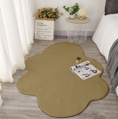 Cute White Cloud Floor Mat, Bedside Mat, Photo Carpet Brown