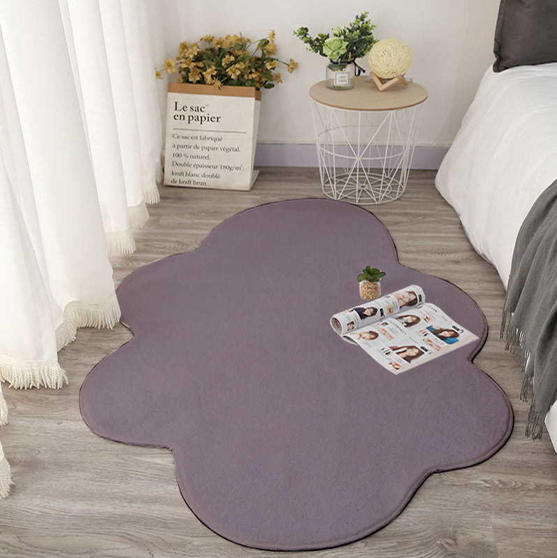 Cute White Cloud Floor Mat, Bedside Mat, Photo Carpet Purple