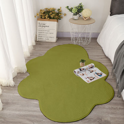 Cute White Cloud Floor Mat, Bedside Mat, Photo Carpet Green