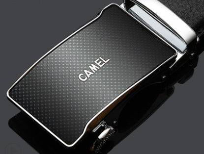 Camel Belt Men'S Leather Automatic Buckle Belt Cowhide Belt Casual Men'S Trouser Belt 14