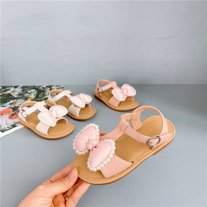 Children'S Fashion Korean Girls Casual Sandals Bowknot Velcro Kids Shoes