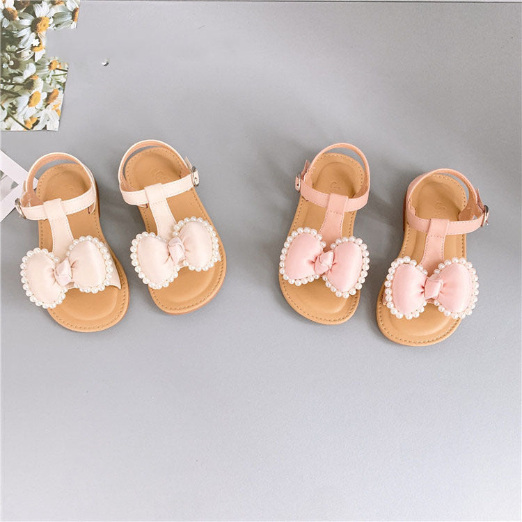 Children'S Fashion Korean Girls Casual Sandals Bowknot Velcro Kids Shoes