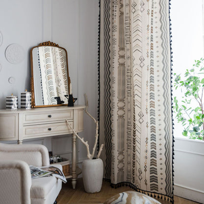 Bohemian Style Cotton And Linen Curtains Custom Living Room