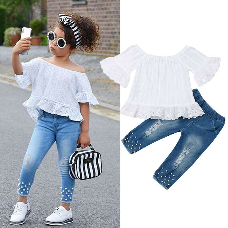 Shirt Shorts Girls Girl Kids Clothes For Baby Set Children White