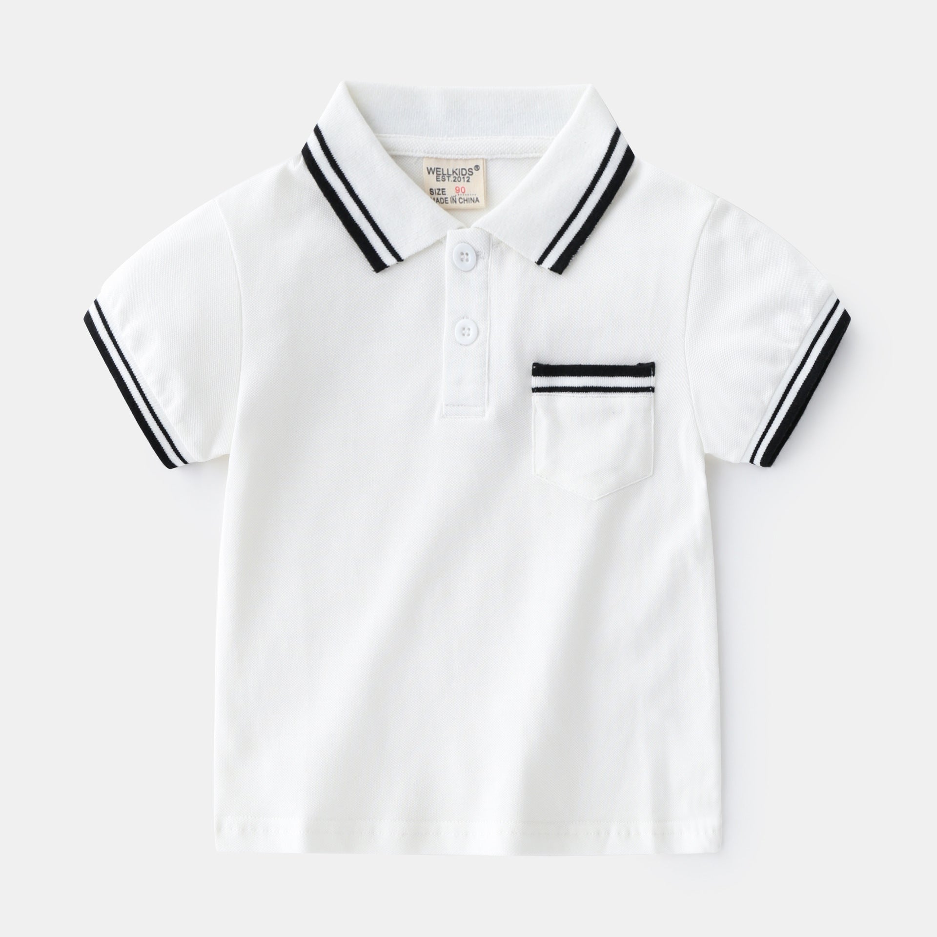 Boys' Summer Cotton Polo T-Shirt | Casual Short Sleeve Moisture-Wicking Tee White