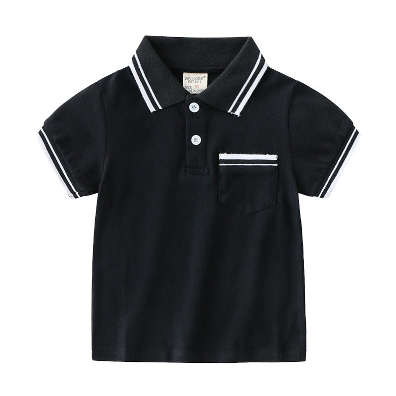 Boys' Summer Cotton Polo T-Shirt | Casual Short Sleeve Moisture-Wicking Tee