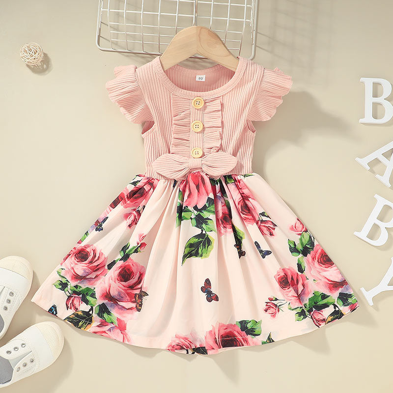 Toddler Kids Baby Girls Clothes Summer Girls Dress Pink