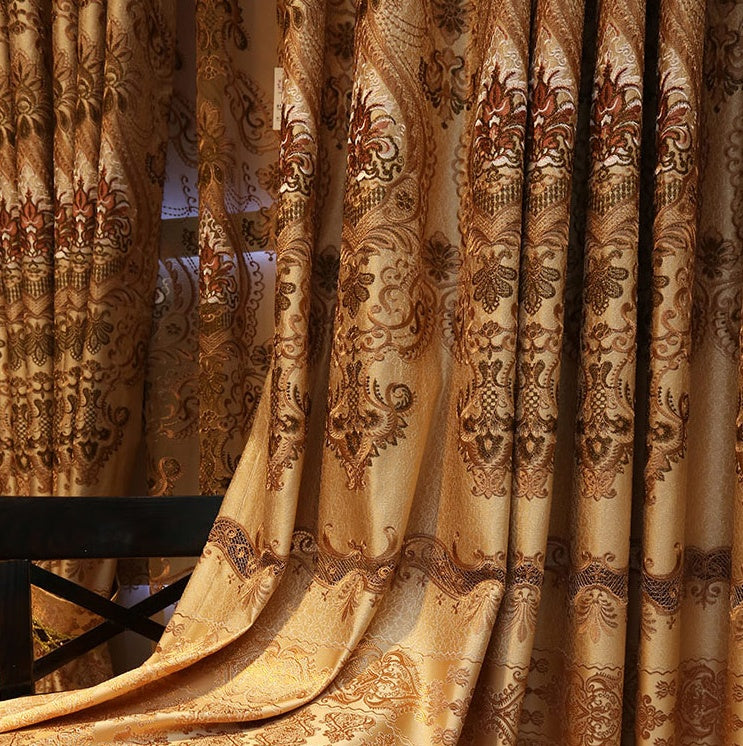 High-end Atmospheric Embroidered Curtains Luxury Villa Shading 1M Curtain