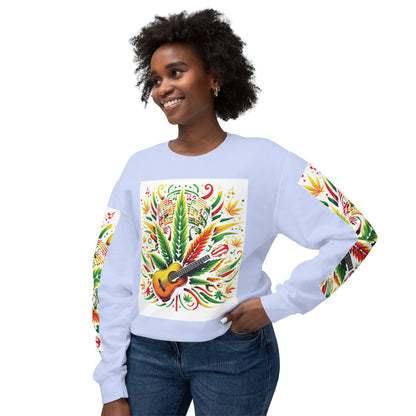 Music and Weed Vibes - Unisex Lightweight Crewneck Sweatshirt