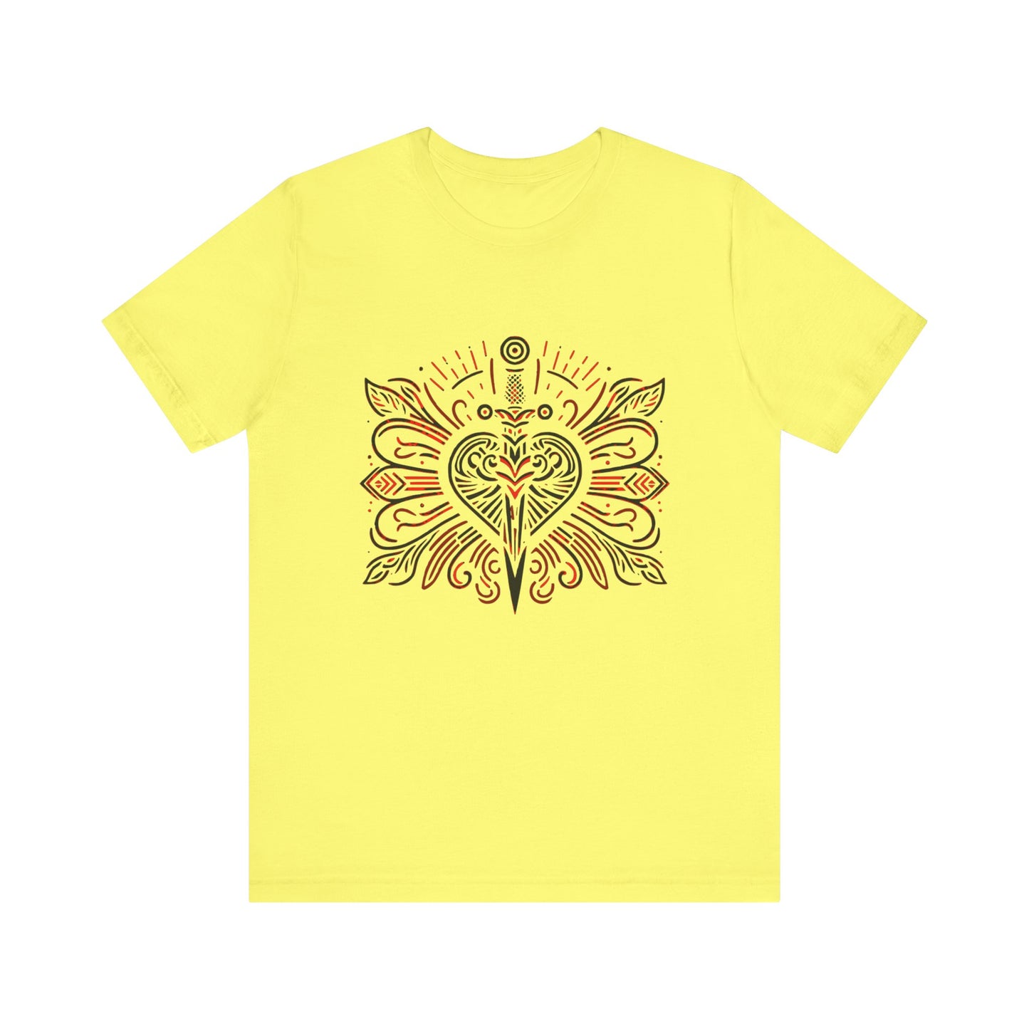 Erzulie Dantor Symbol T-Shirt, Loa Voodoo Tee, Haitian Vodou Shirt, African Religion Top, Ethical Fashion, Durable Clothing Yellow