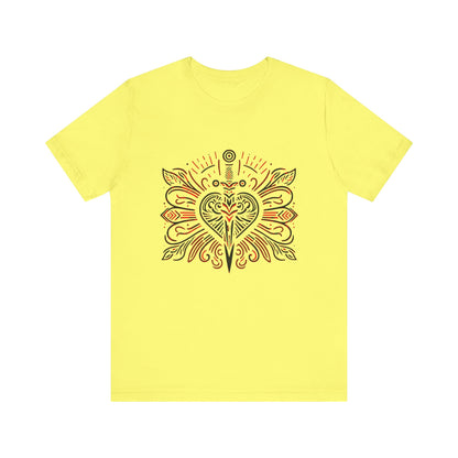 Erzulie Dantor Symbol T-Shirt, Loa Voodoo Tee, Haitian Vodou Shirt, African Religion Top, Ethical Fashion, Durable Clothing Yellow