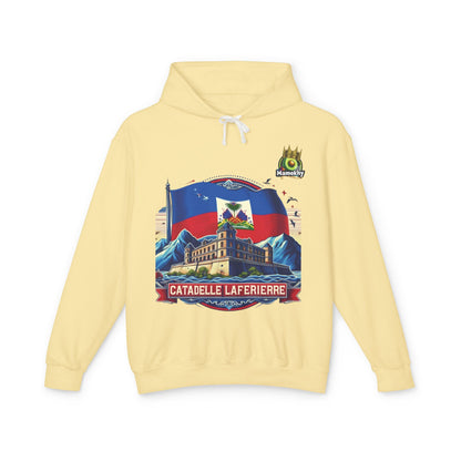 Citadelle Laferrière Haitian Pride Hoodie – Custom Hooded Sweatshirt with Flag Illustration Butter