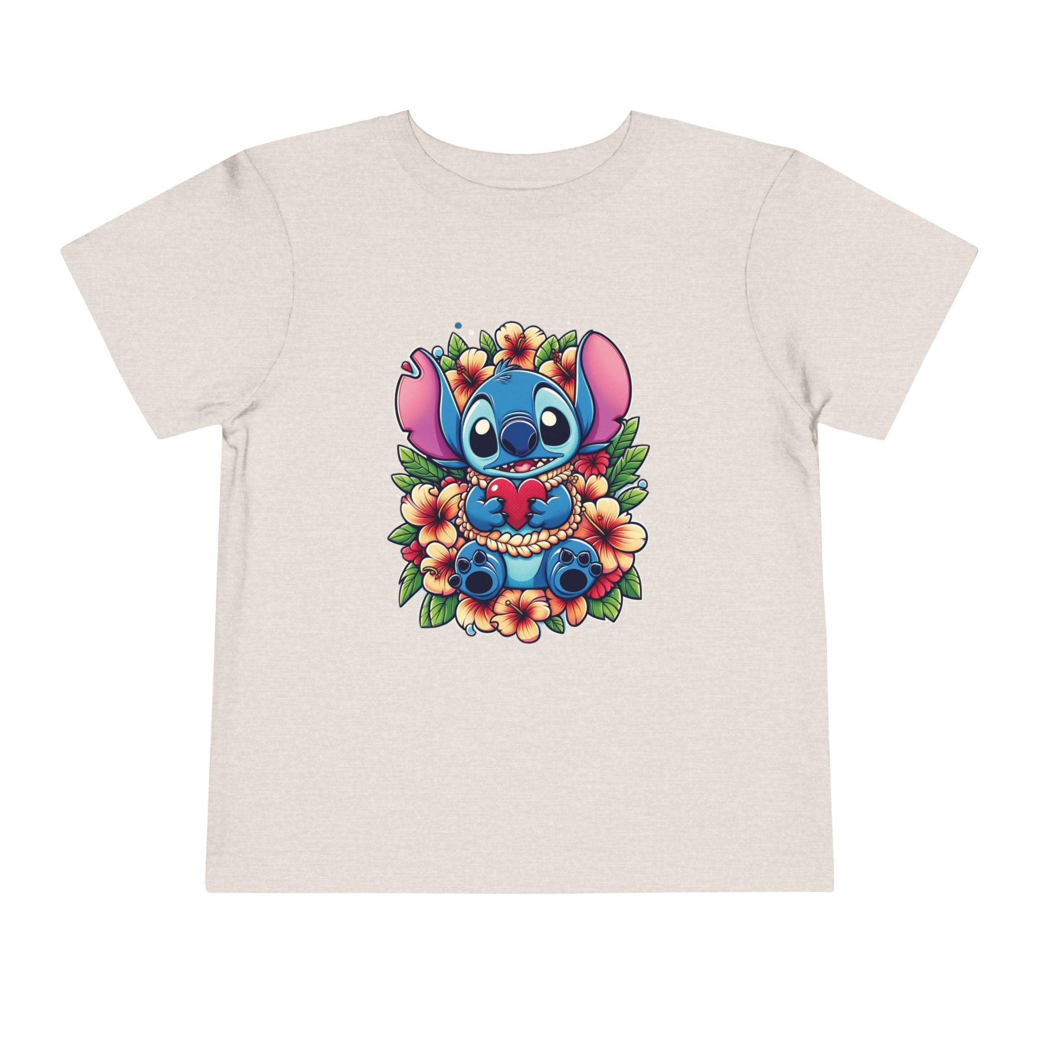 Toddler Tee, Lilo & Stitch Design, Stitch Lei Heart, Kids Shirt, Baby Tshirt, Children Clothing, Disney Gift, Ohana Love, Family Outfit Heather Dust