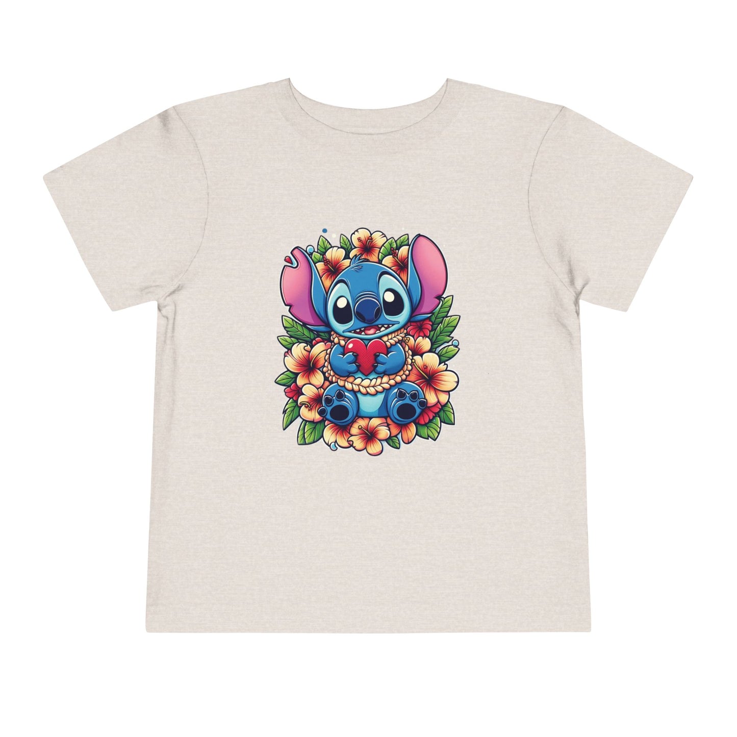 Toddler Tee, Lilo & Stitch Design, Stitch Lei Heart, Kids Shirt, Baby Tshirt, Children Clothing, Disney Gift, Ohana Love, Family Outfit Heather Dust