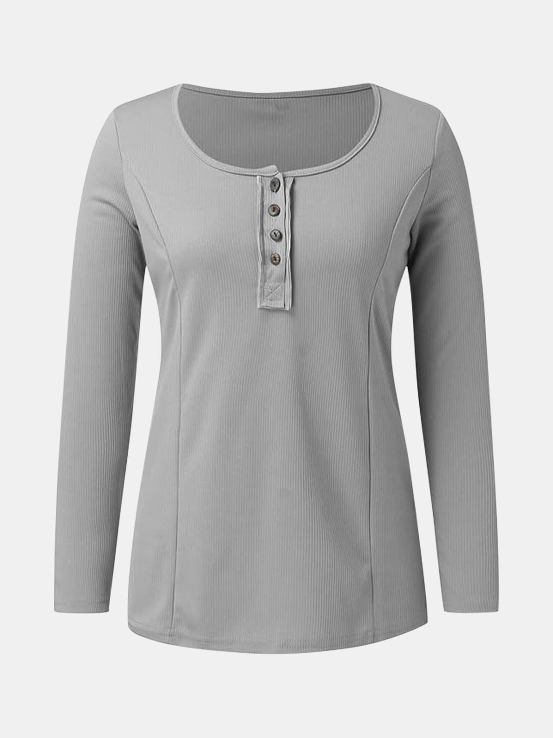 Full Size Scoop Neck Long Sleeve T-Shirt