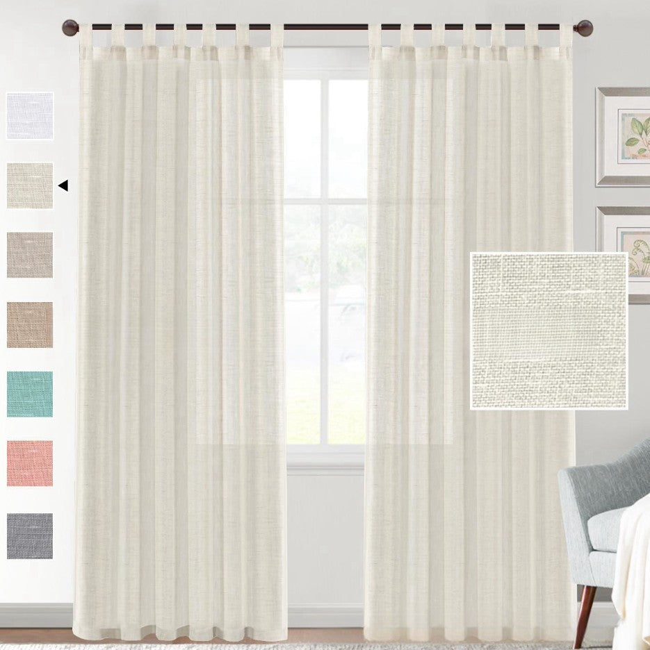 Linen Yarn Curtain Transparent Window Screen – Semi-Sunshade Modern Simplicity