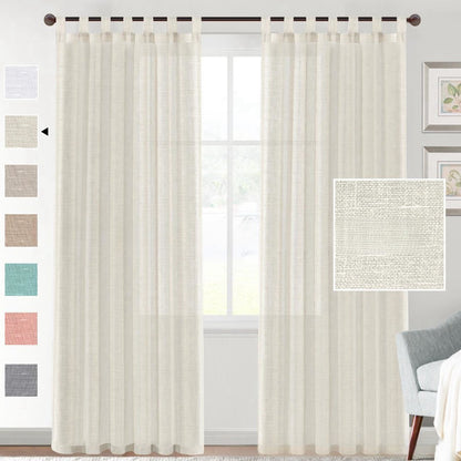 Linen Yarn Curtain Transparent Window Screen – Semi-Sunshade Modern Simplicity